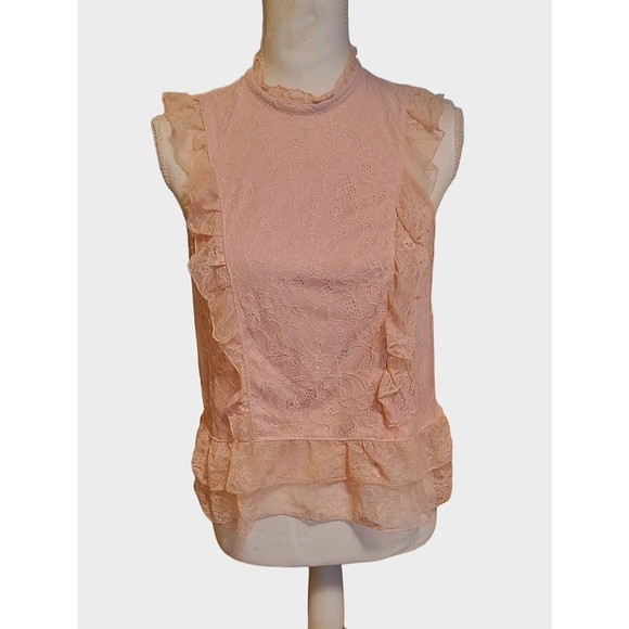 Express | Sleeveless Top / Blouse | Lace & Ruffles - Picture 1 of 3